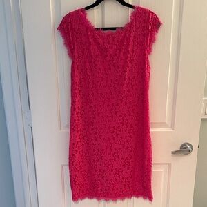 Diane Von Furstenburg “Barbara” Pink Lace Mini Dress